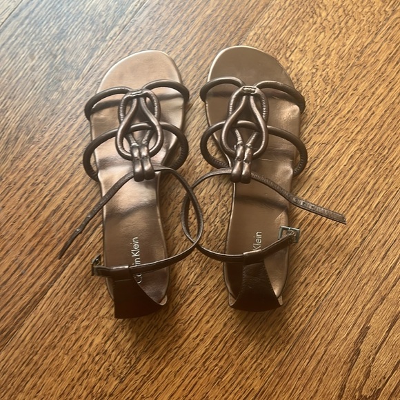 Calvin Klein gladiator sandals in metalic brown - Picture 3 of 9